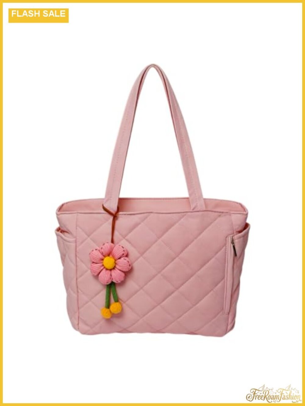 Puffer Quilted Tote Bag for Women Zip Top Shoulder Bag Travel